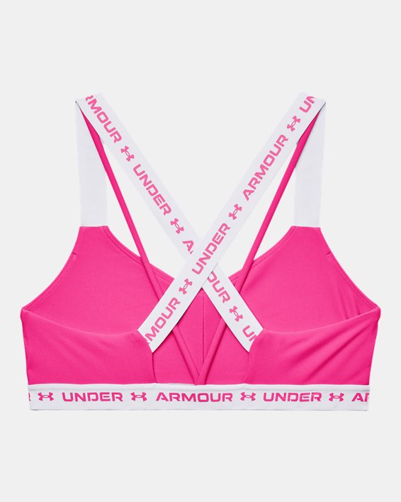 Women's UA Crossback Low Sports Bra, Pink, pdpMainDesktop image number 9